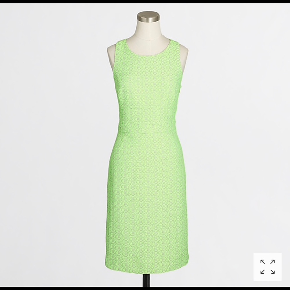 J Crew factory tweed Racerback dress size 8 green